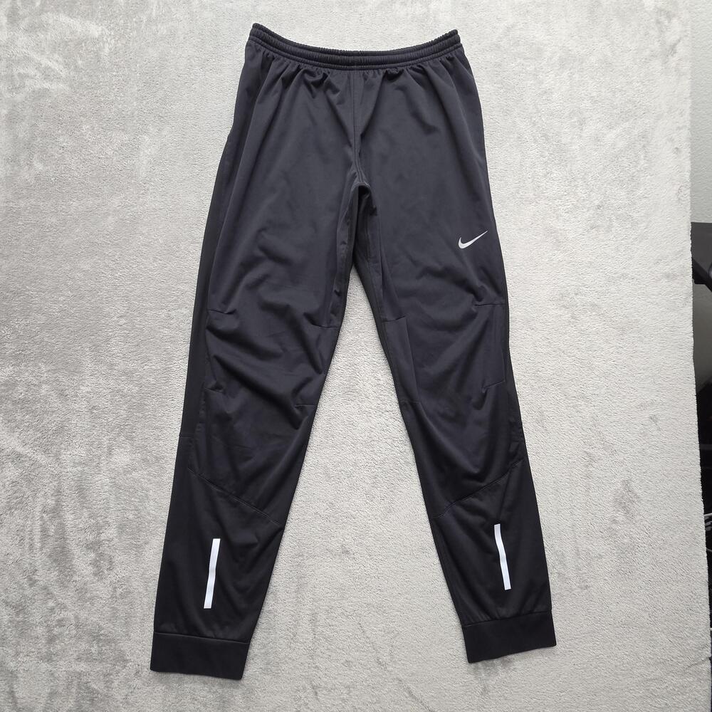 Nike Shield Men's Running Jogger Pants M Black Dri-FIT Tapered Reflective 620155